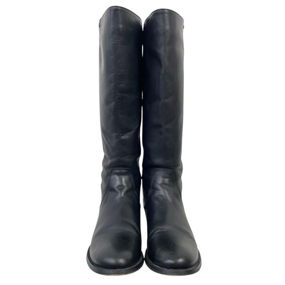 Frye Melissa Button Leather Tall Riding Boots Black Size 8 Equestrian Back Zip - Picture 13 of 14